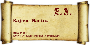 Rajner Marina névjegykártya